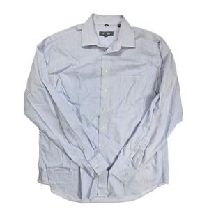 Kenneth Cole Reaction Blue‎ Pin Striped Button L/S Shirt Men's Size L 16.5 36-37